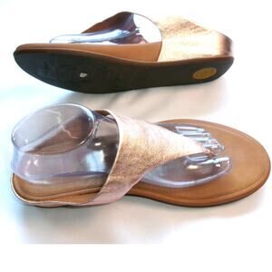 FitFlop Banda Rose Gold Leather Toe Post Sandals Women's US 10 EUR 42